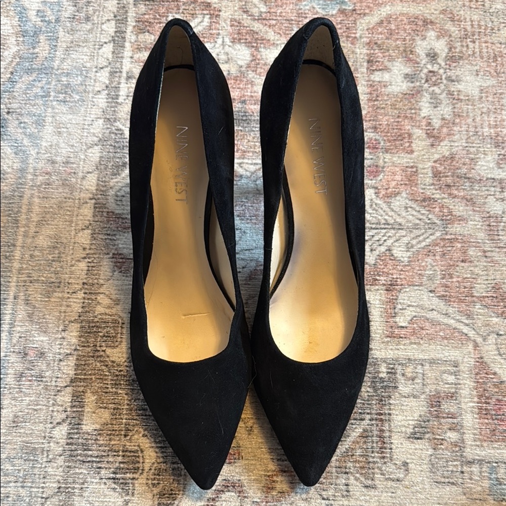 Nine West Black Suede Heels Classic Pumps
